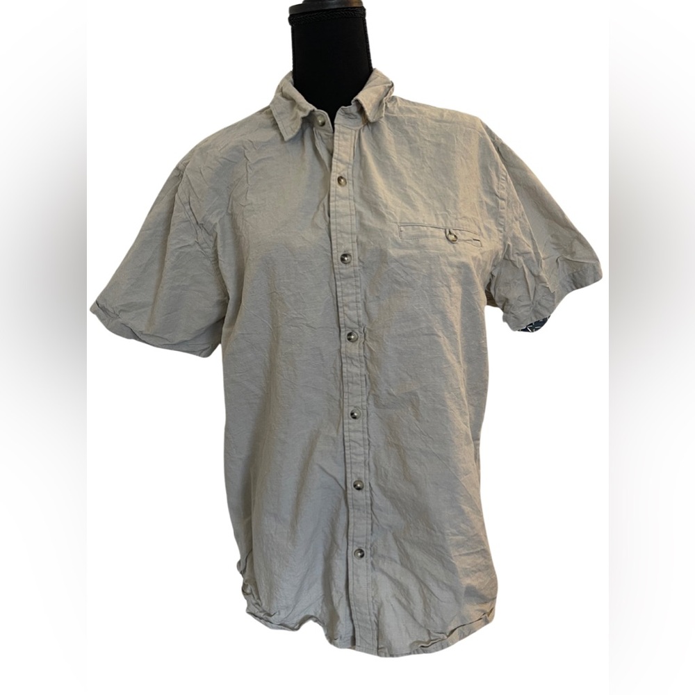 Sovereign Code Men’s Khaki Tan Short Sleeve Button Down Shirt Large